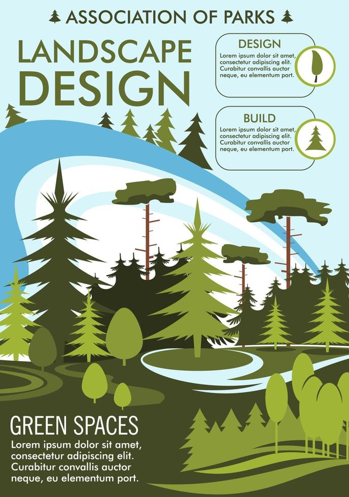 Landscape design and gardening service vector