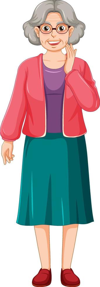 un personaje de dibujos animados senior femenino vector