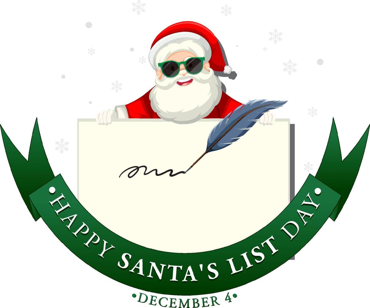 Happy Santa's List Day banner design vector