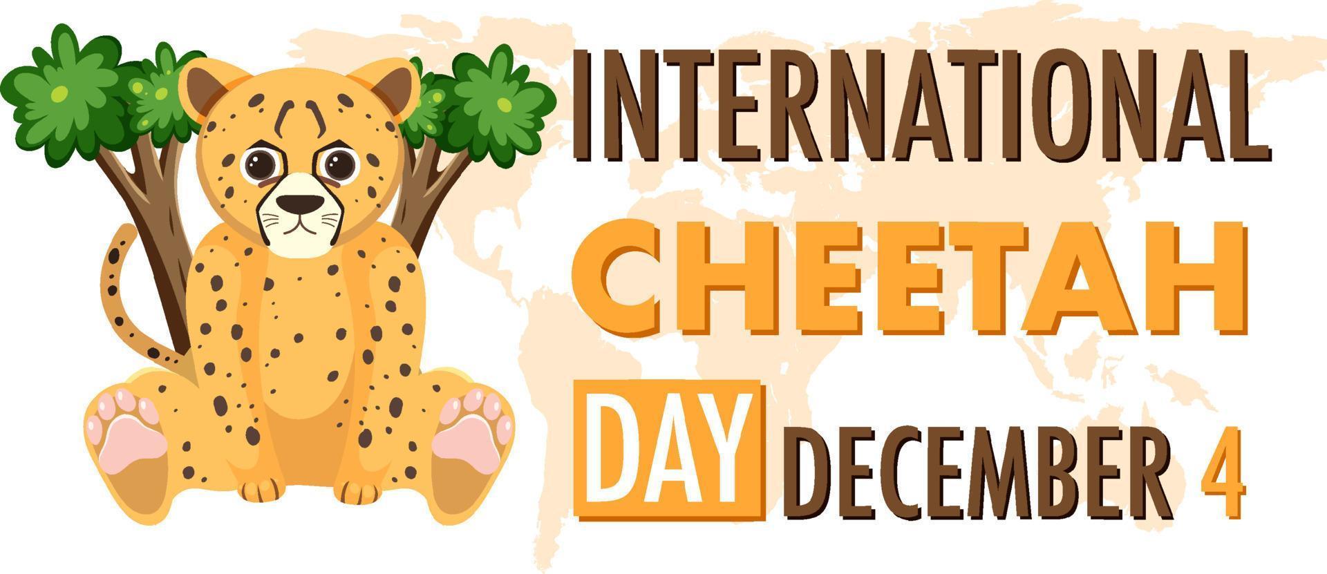 International cheetah day poster template vector