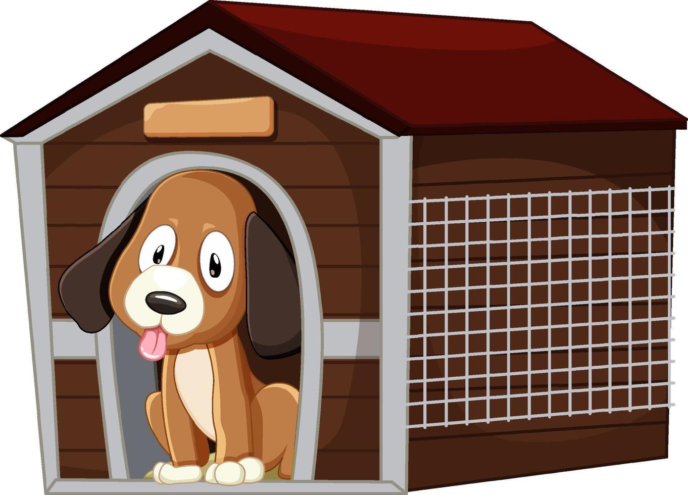 Dog in a house cartoon style vector