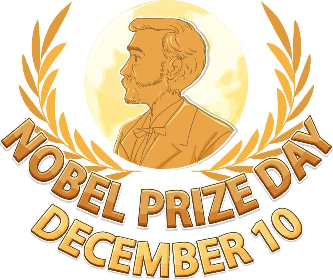Nobel Prize Day text for banner or poster design vector