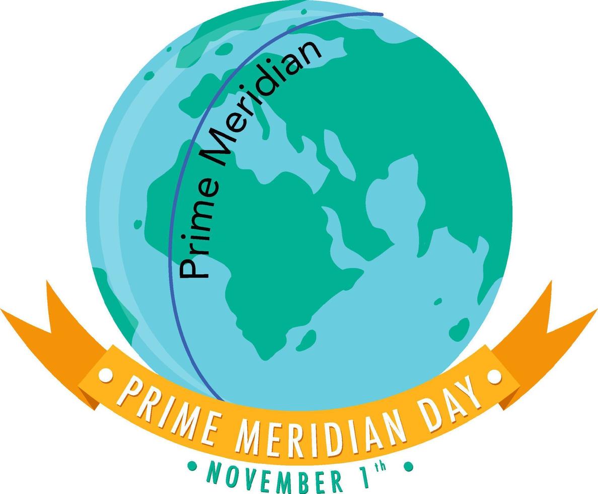 Prime Meridian Day Logo Concept vector