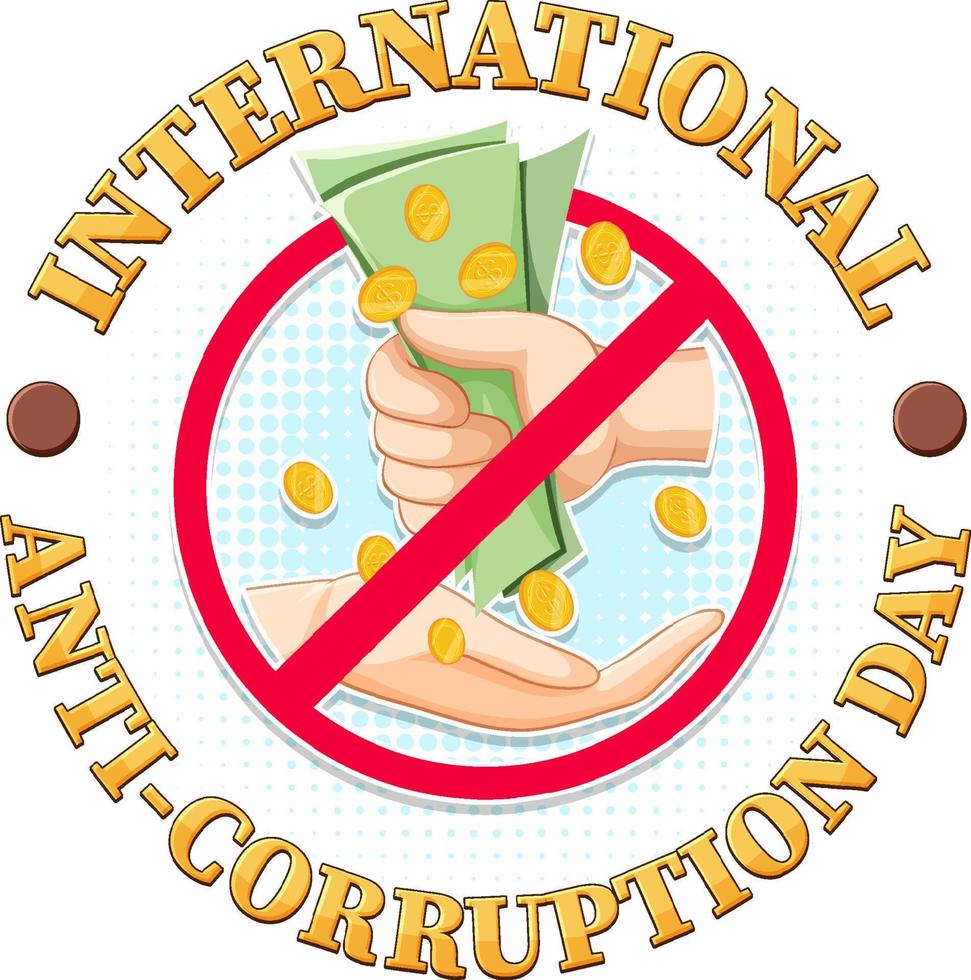 International Anti Corruption Day Poster Design vector