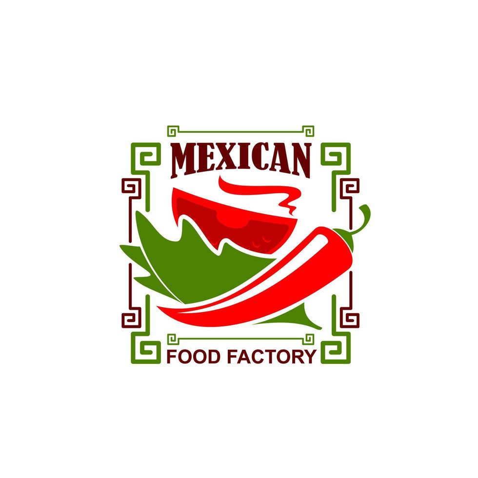 Vector jalapeno pepper icon for Mexican restaurant