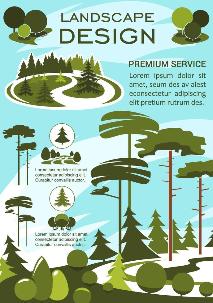 Landscape design and gardening service banner vector