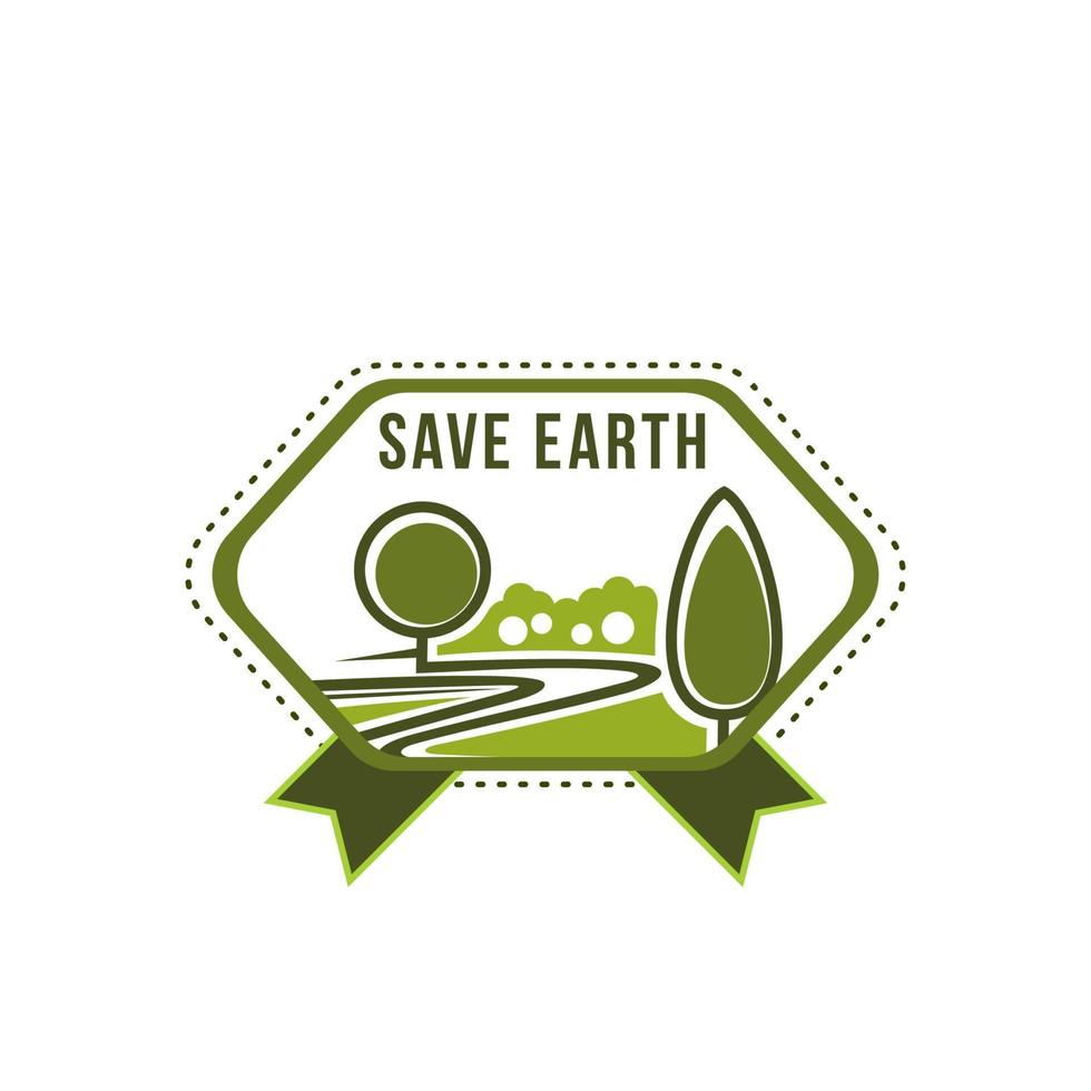Earth Day save planet vector green tree icon