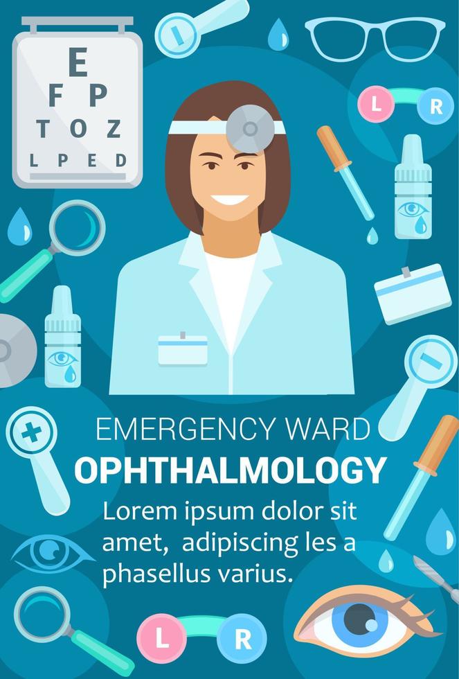 cartel de vector para medicina oftalmológica