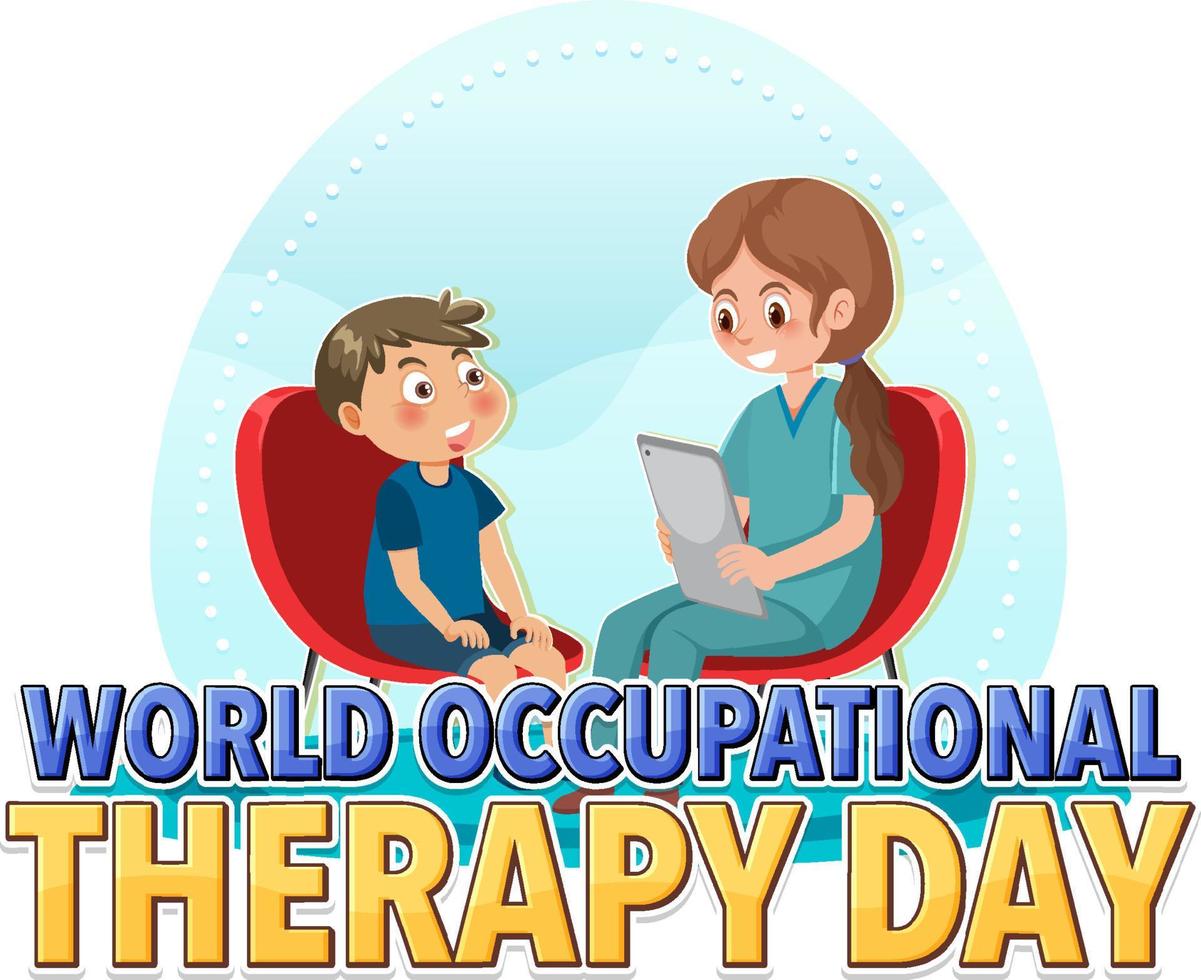 World occupational therapy day text banner design vector