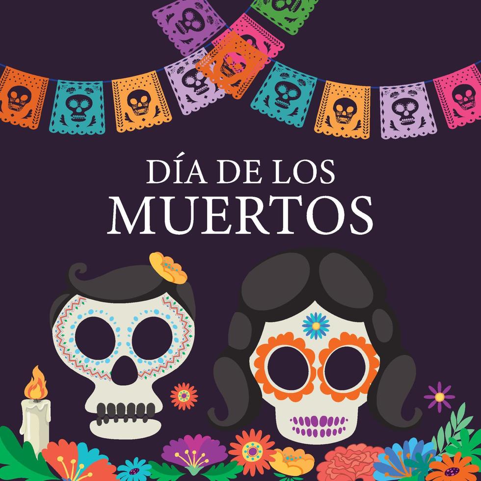 Day of the Dead poster design vector