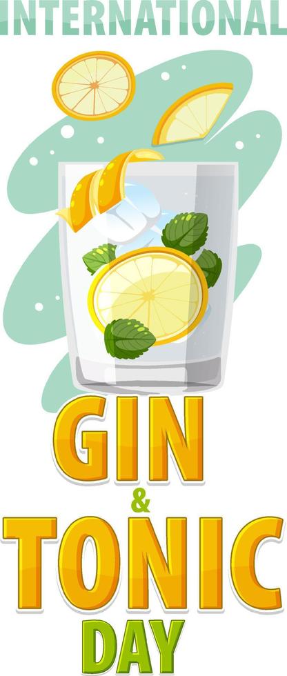 diseño de banner del día internacional del gin tonic vector