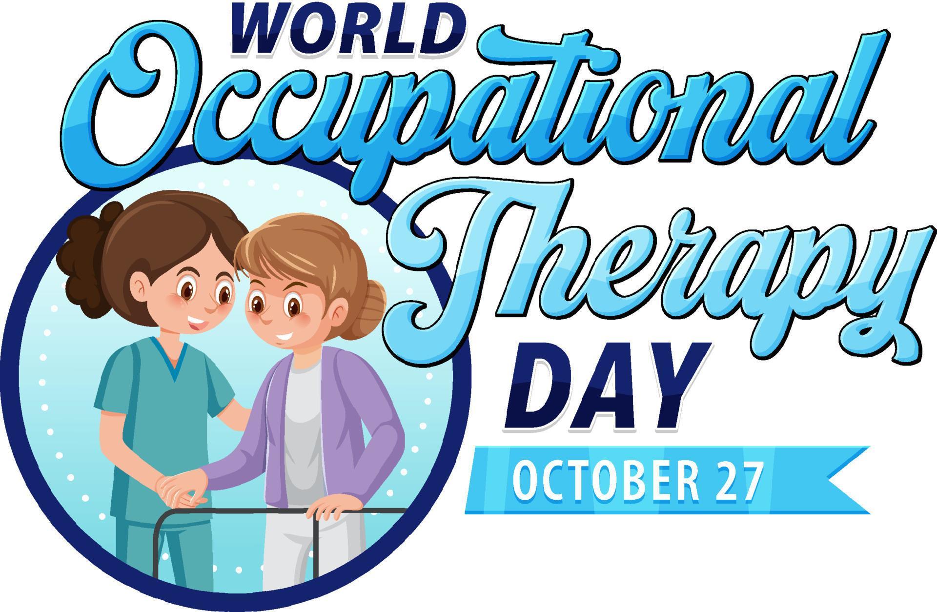 World occupational therapy day text banner design 13174545 Vector Art