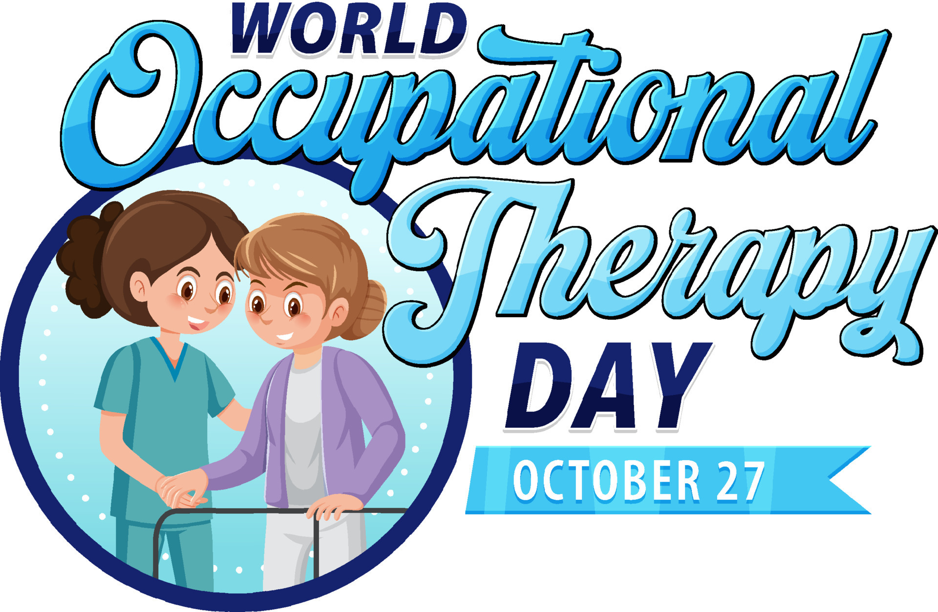World occupational therapy day text banner design 13174545 Vector Art