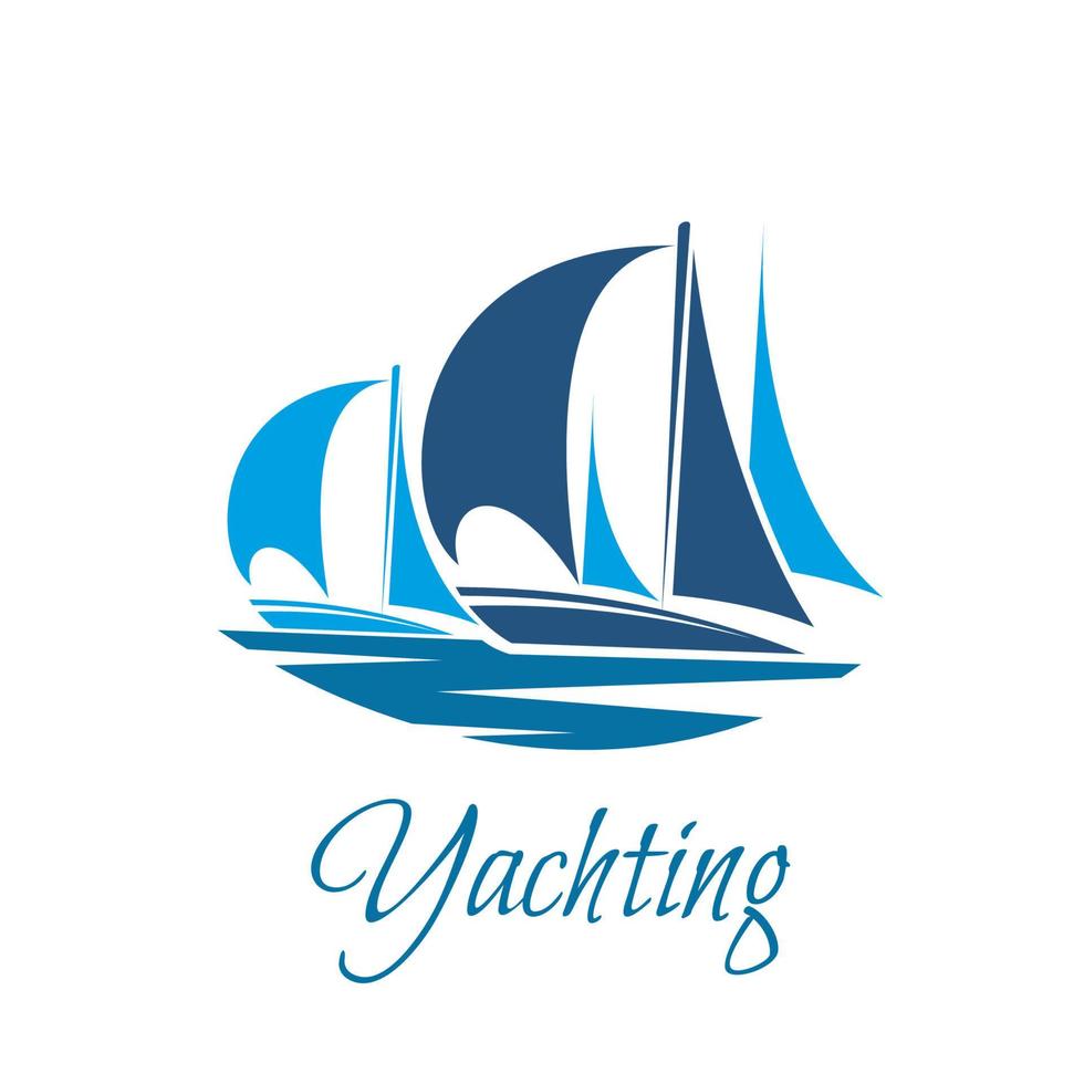 Yacht or sailboat vector icon for yachting club