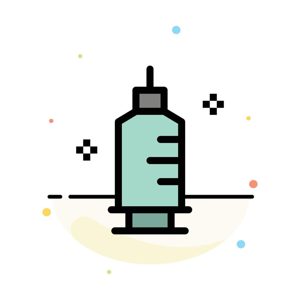 Chemistry Medicine Pharmacy Syringe Abstract Flat Color Icon Template vector