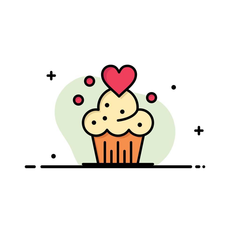 Cake Cupcake Muffins Baked Sweets Business Logo Template Flat Color vector