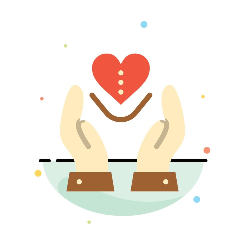 Care Compassion Feelings Heart Love Abstract Flat Color Icon Template vector