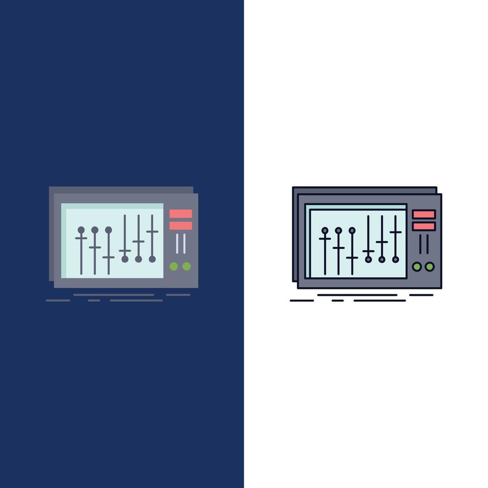 Console dj mixer music studio Flat Color Icon Vector