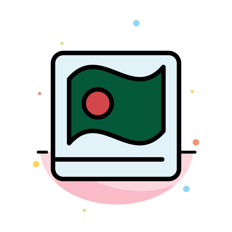 Bangladesh Flag Asian Bangla Abstract Flat Color Icon Template vector