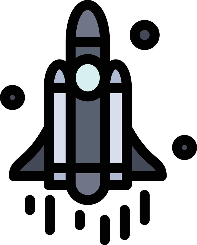 Launch Rocket Space Technology  Flat Color Icon Vector icon banner Template