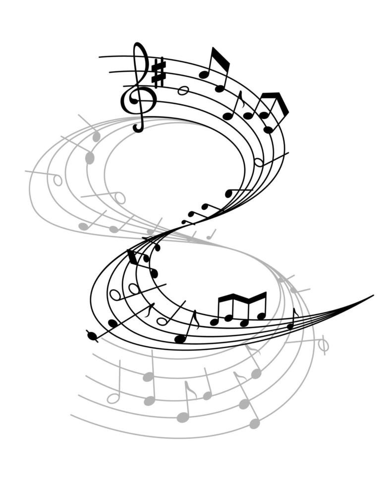 notas musicales en pentagrama vector
