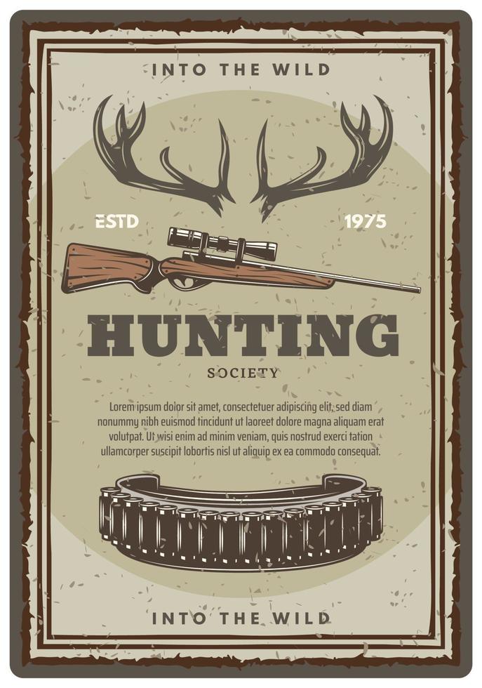 Vector hunting club open season sketch poster