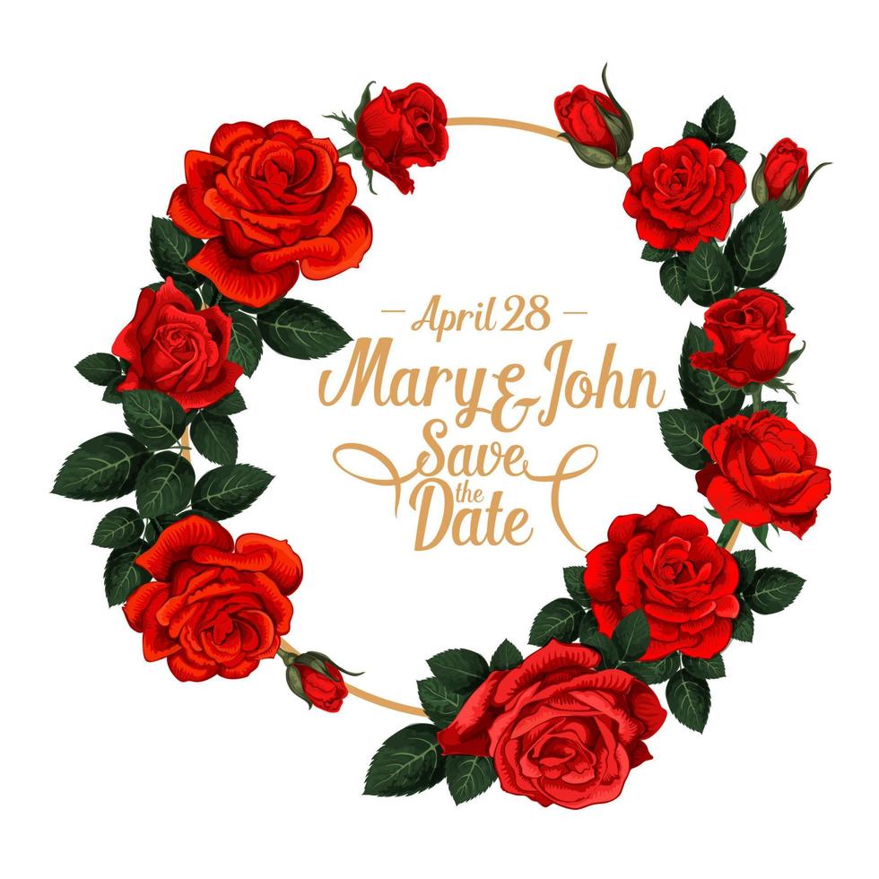 Vector flowers frame for wedding save the date