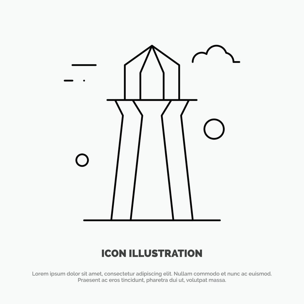 Canada Co Tower Canada Tower Building Line Icon Vector