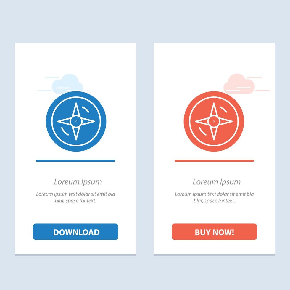 Navigation Compass Location  Blue and Red Download and Buy Now web Widget Card Template vector