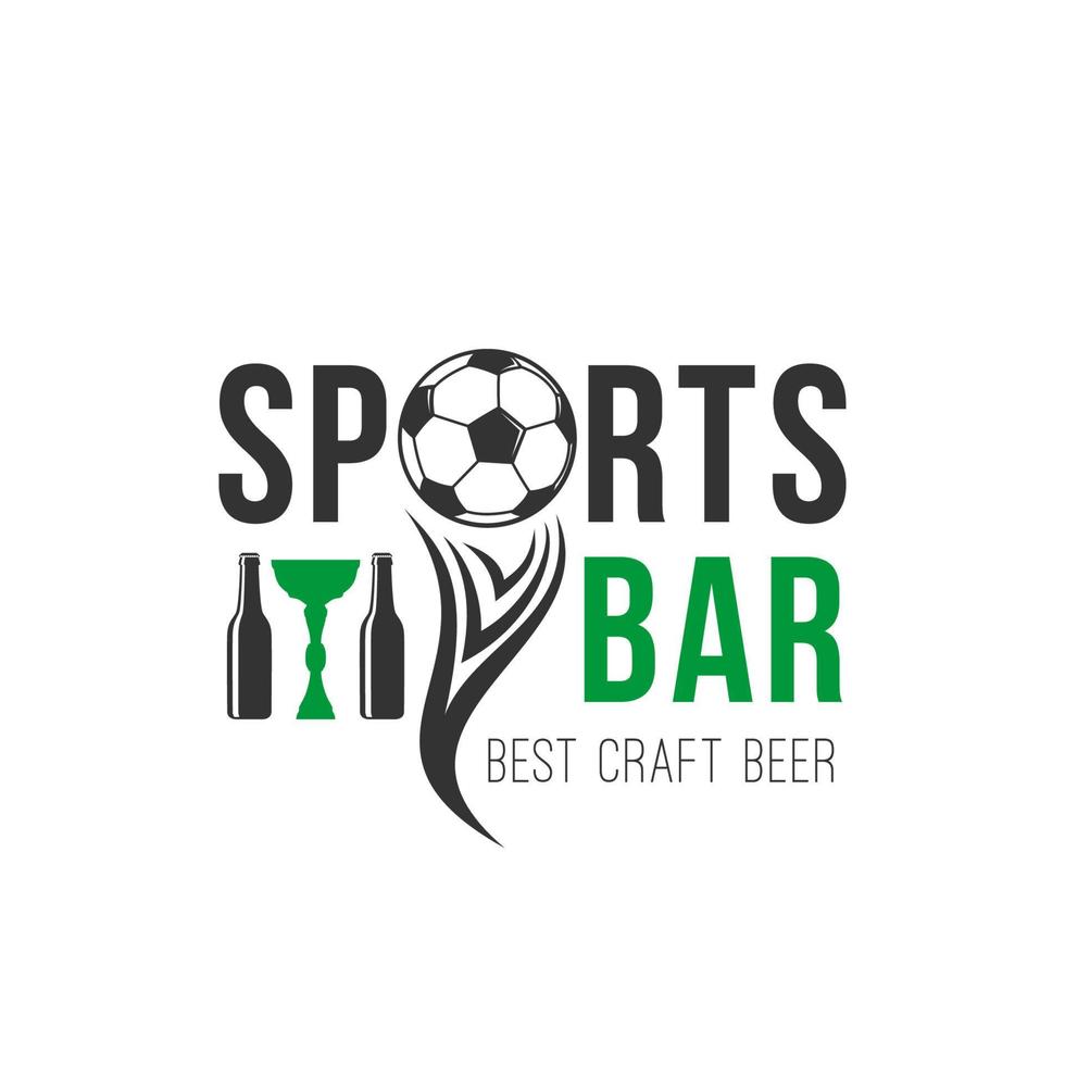 Soccer sports bar football beer pub vector icon