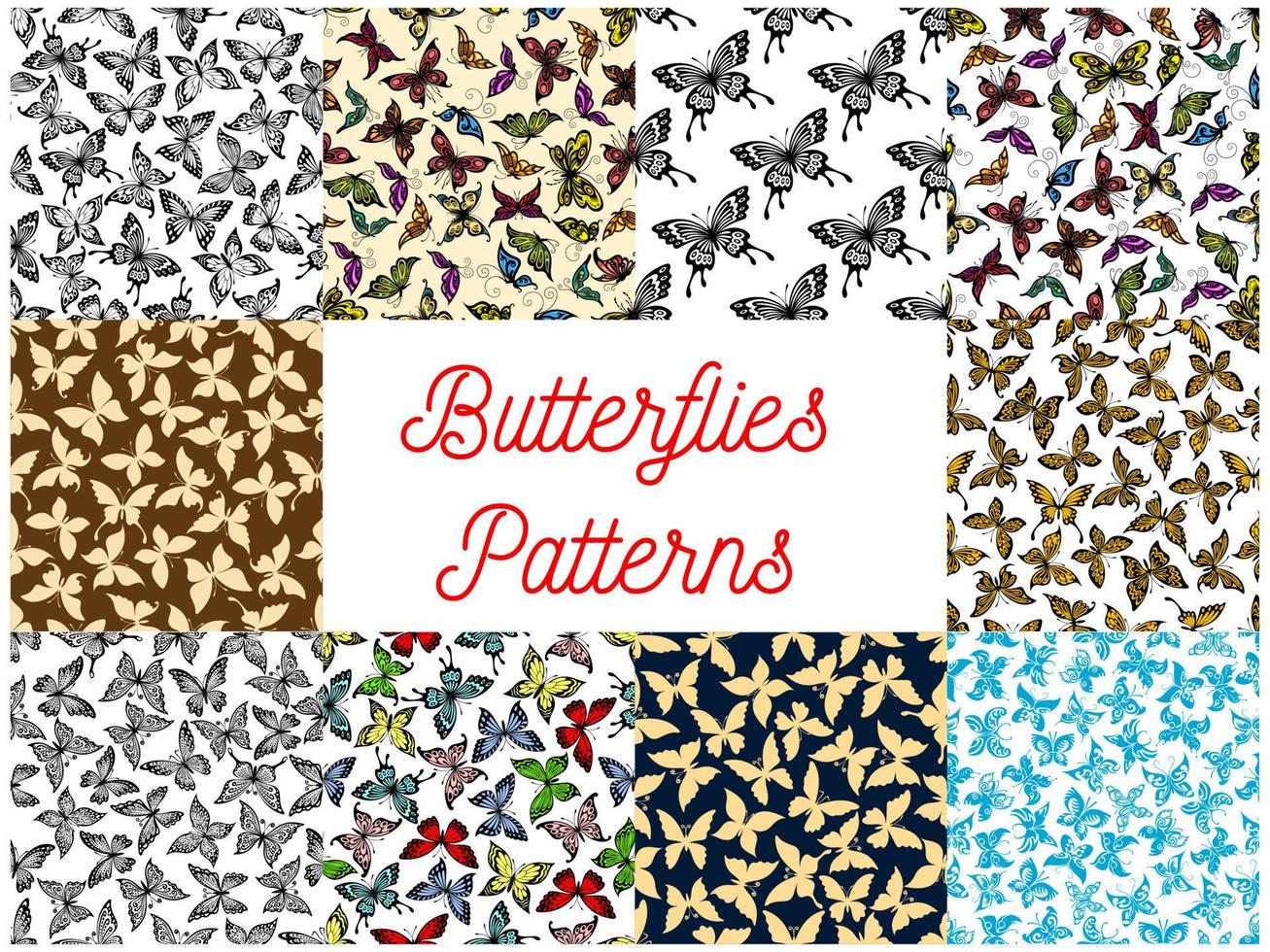 Butterfly and moth seamless pattern background vector