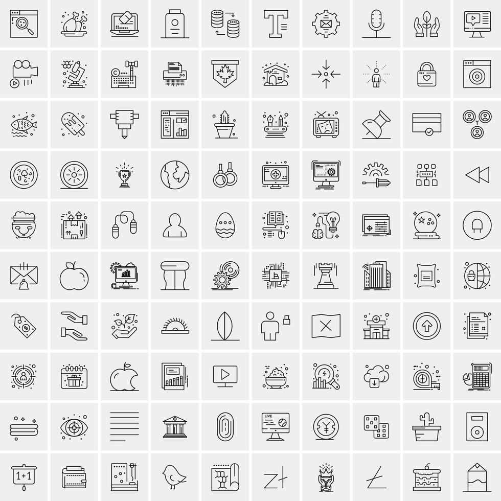 Set of 100 Creative Business Line Icons vector