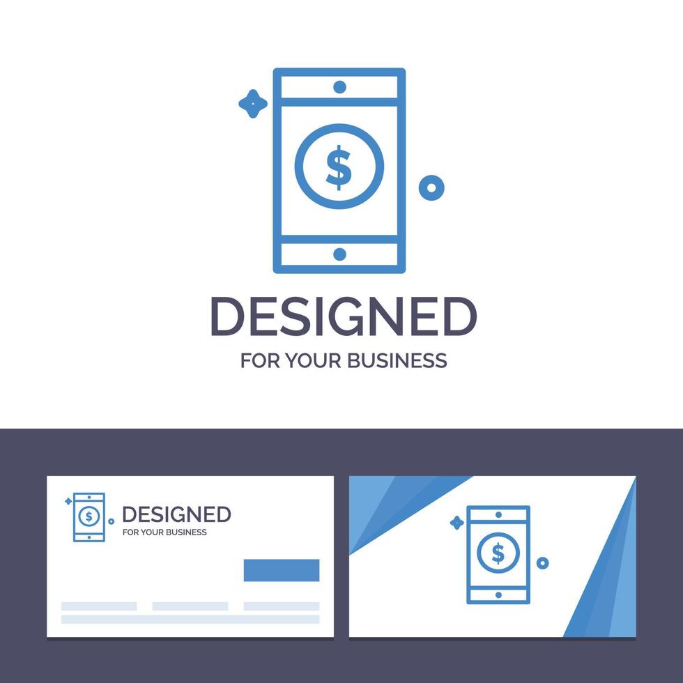 Creative Business Card and Logo template Mobile Dollar Sign Vector Illustration