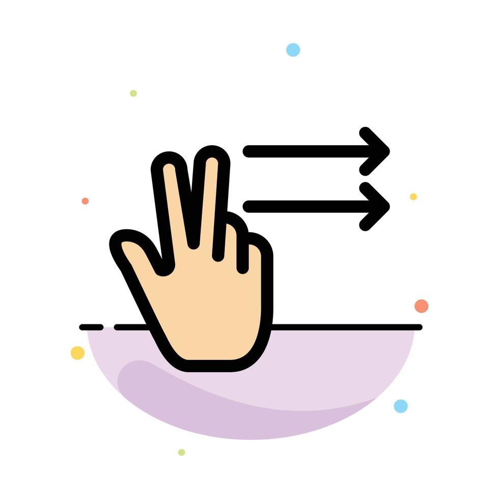 Fingers Gesture Right Abstract Flat Color Icon Template vector