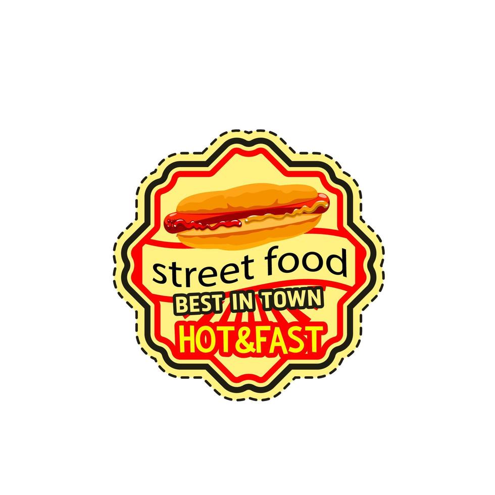 Vector fast food restaurant hot dog icon