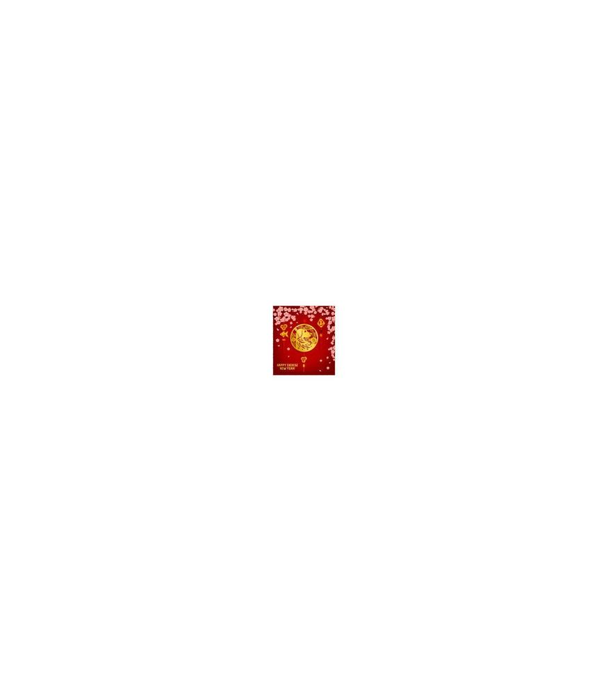 tarjeta de felicitación de año nuevo chino con perro y flor vector