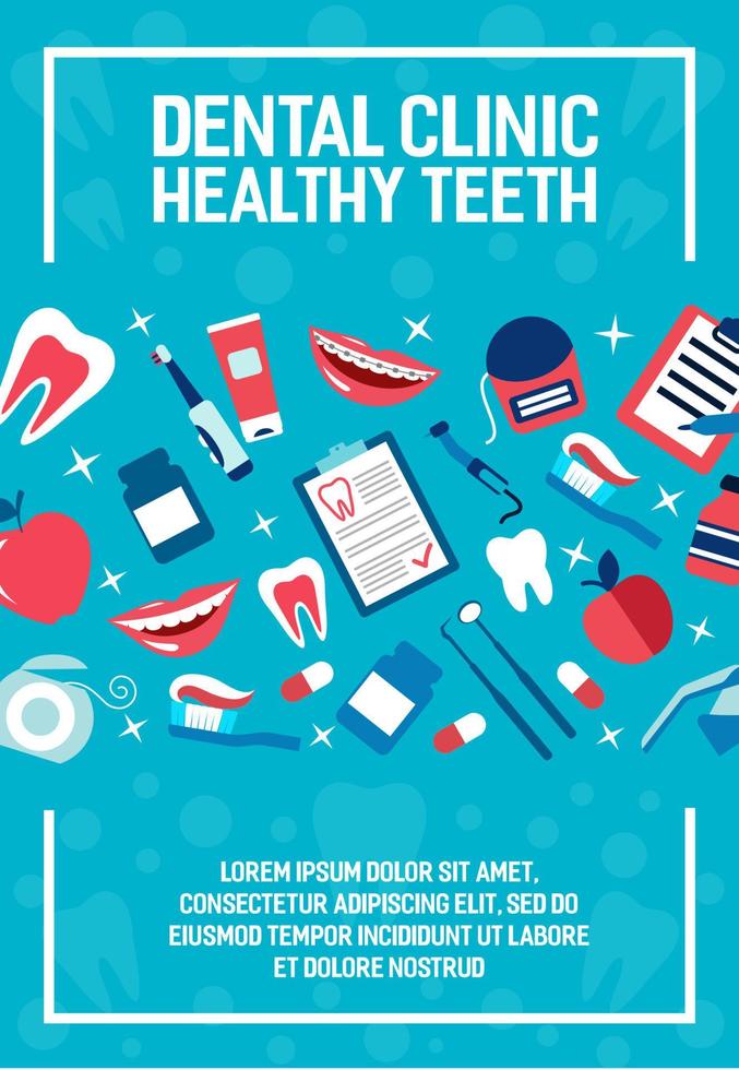 cartel de vector de clínica de salud dental