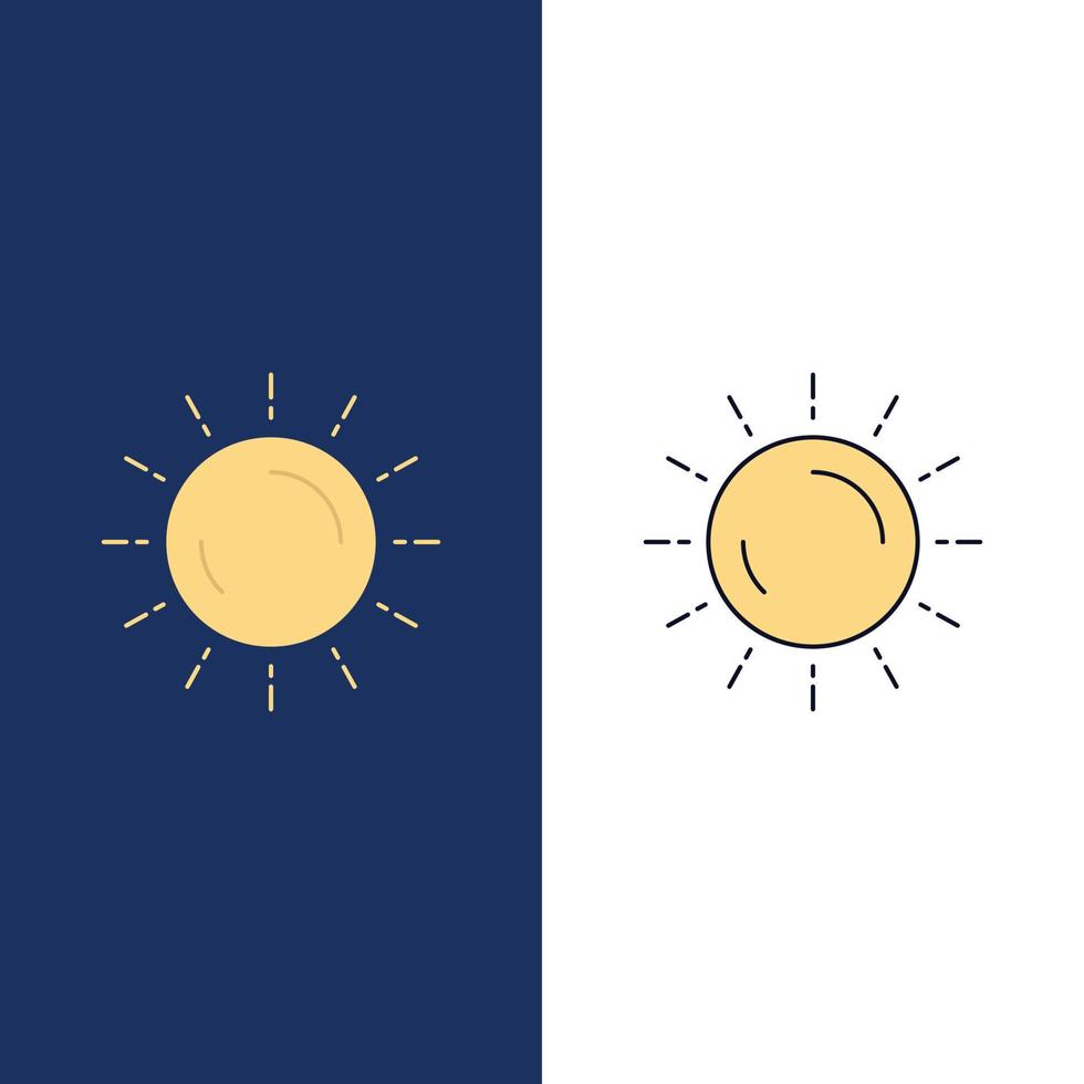 sol clima puesta de sol amanecer verano color plano icono vector