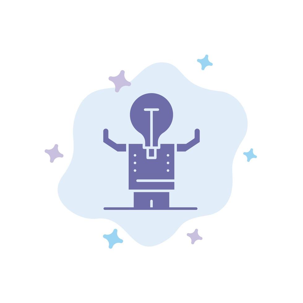 Business Improvement Man Person Potential Blue Icon on Abstract Cloud Background vector