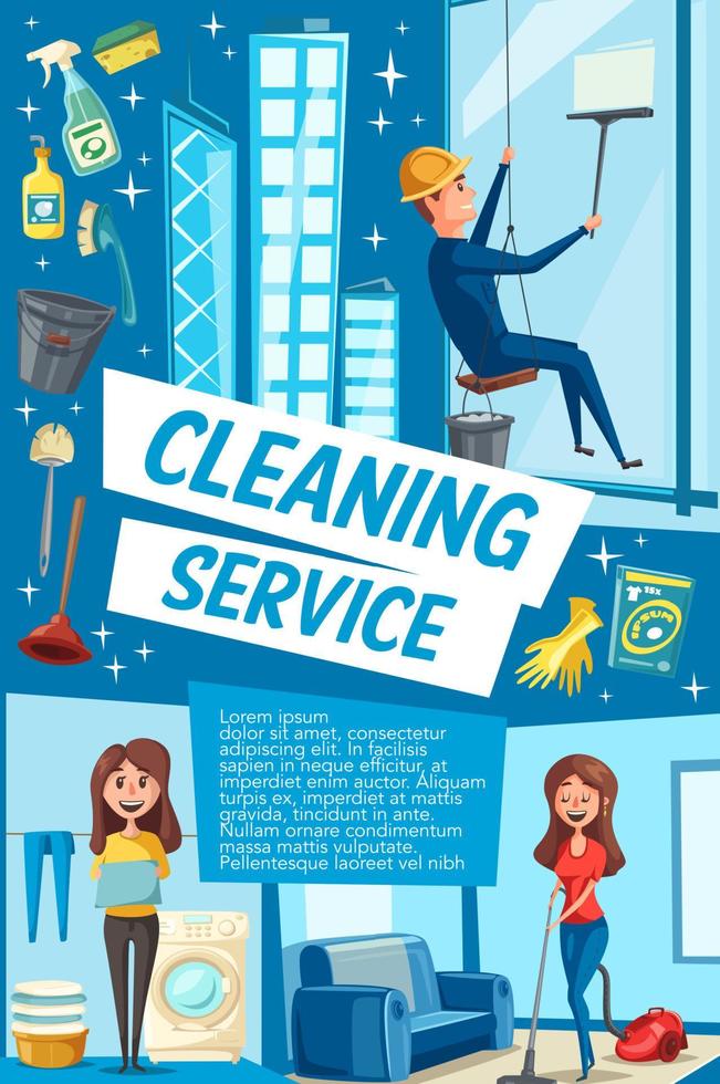 Vector poster for house cleaning service