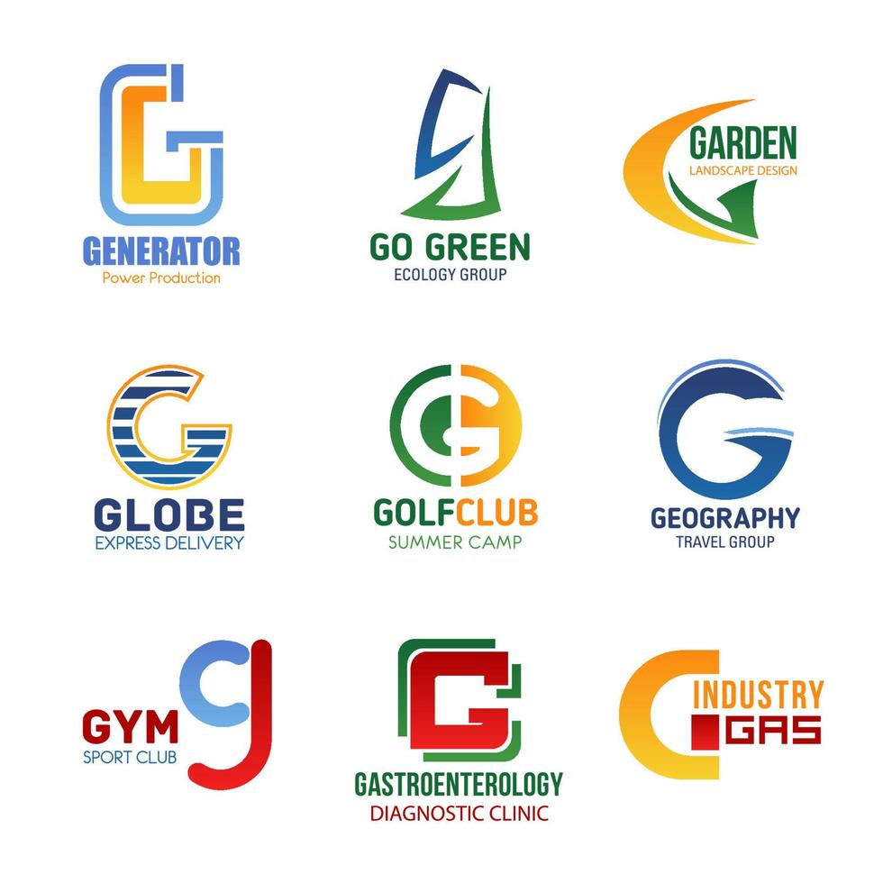 Vector letter G icons for corporate identity