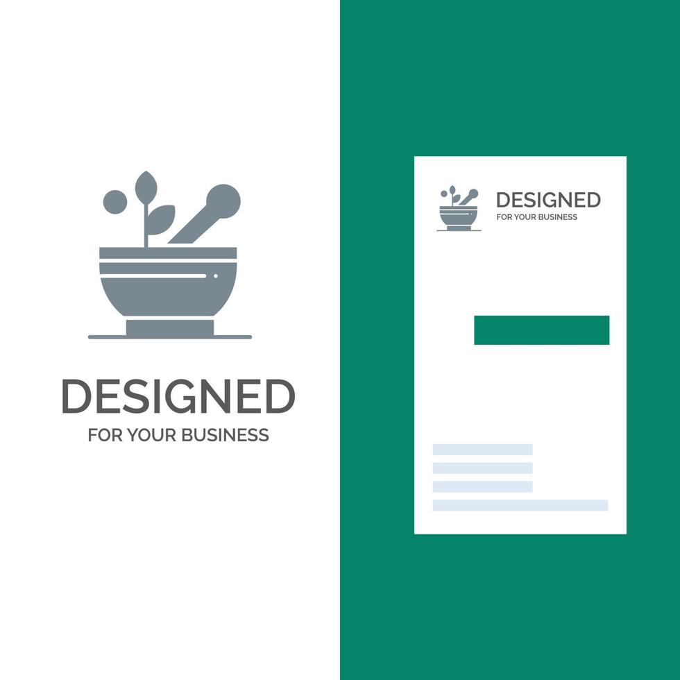 Medical Medicine Soup Hospital Grey Logo Design and Business Card Template vector