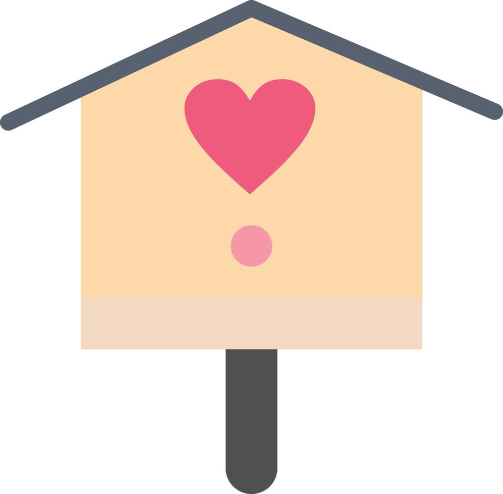 Bird Bird House House Spring  Flat Color Icon Vector icon banner Template