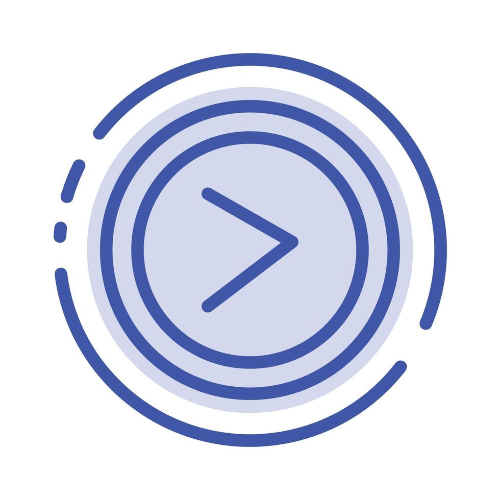 Arrow Interface Right User Blue Dotted Line Line Icon vector