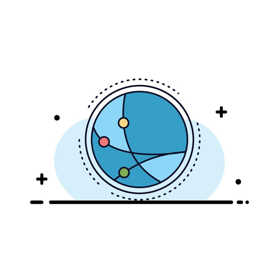 worldwide communication connection internet network Flat Color Icon Vector