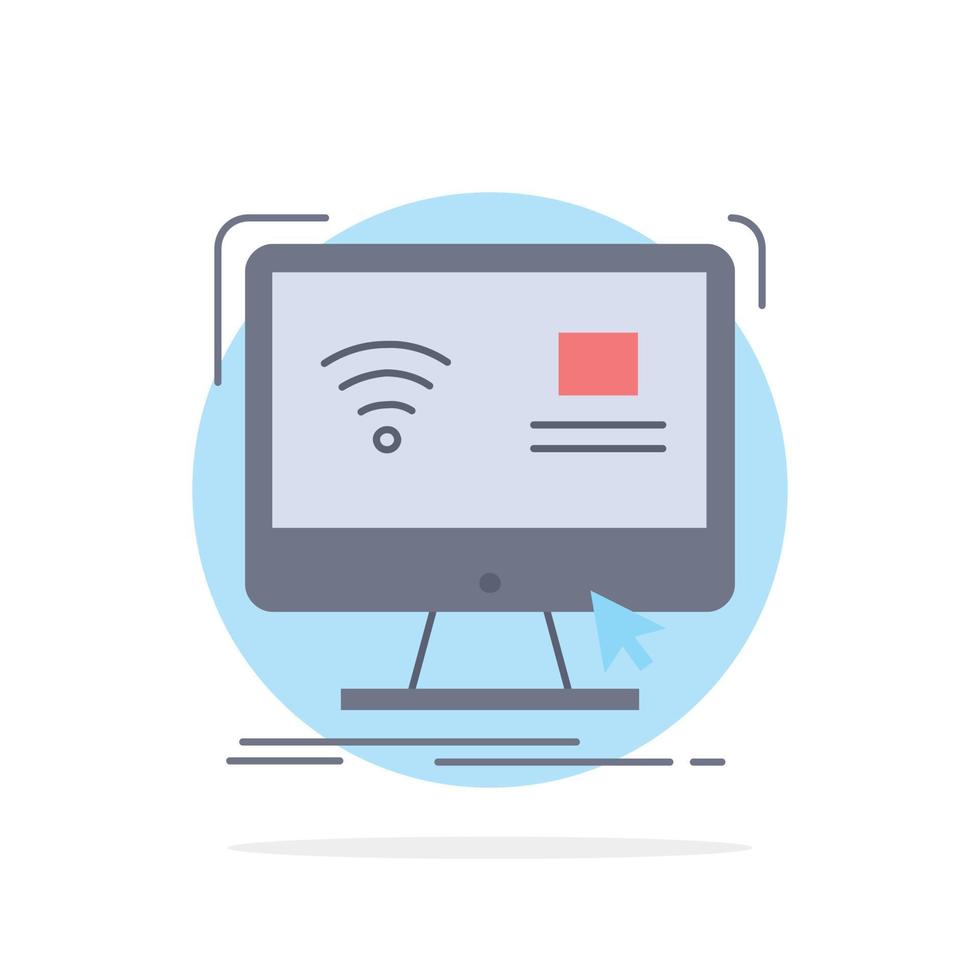 Control computer monitor remote smart Flat Color Icon Vector