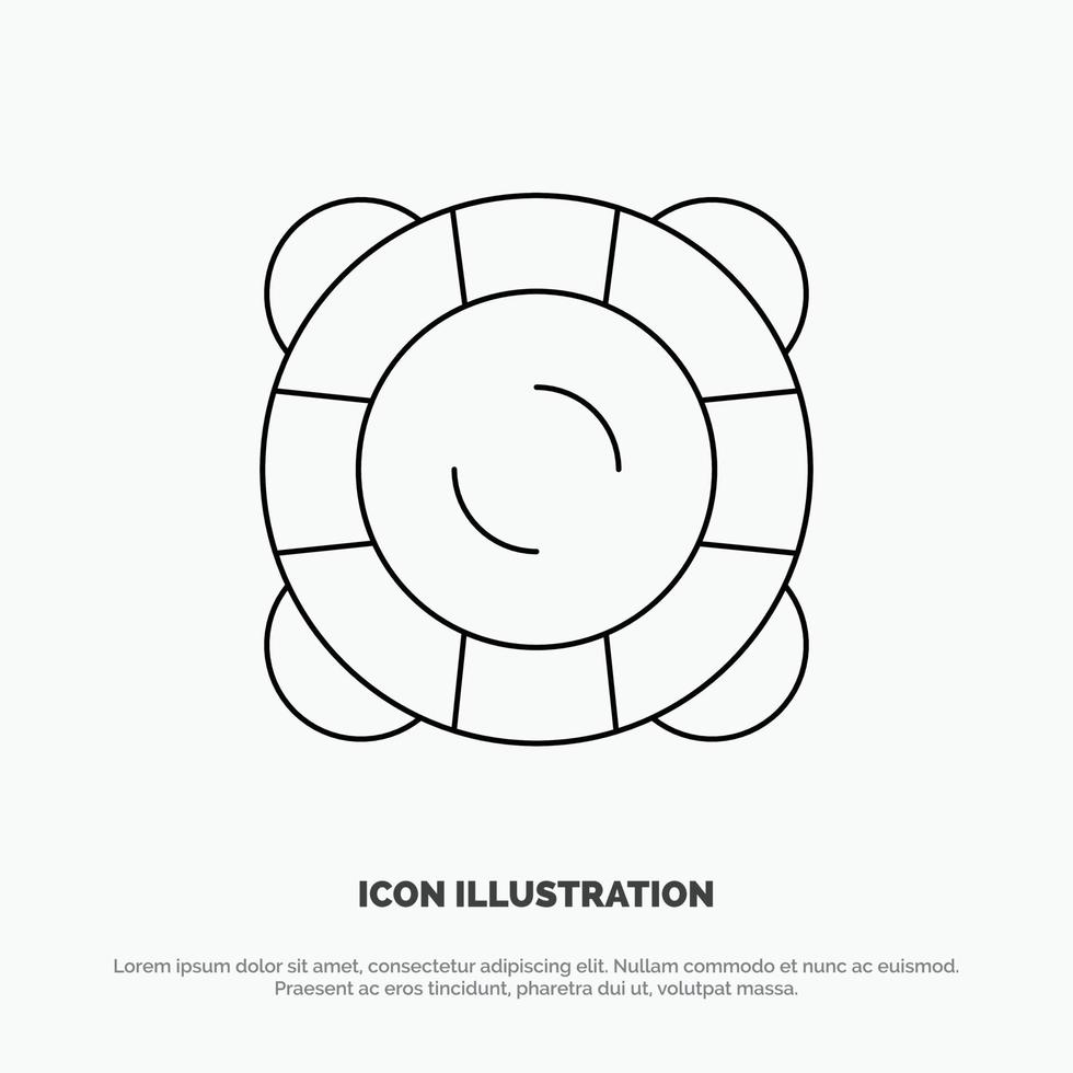 Protection Safety Support Float Line Icon Vector