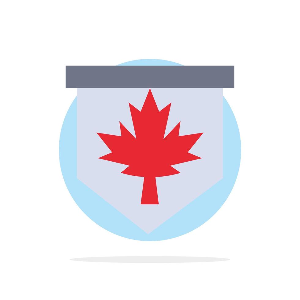 Tag Leaf Canada Sign Abstract Circle Background Flat color Icon vector