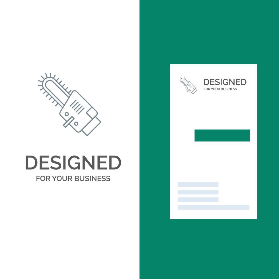 Saw Circular Blade Cordless Grey Logo Design and Business Card Template vector