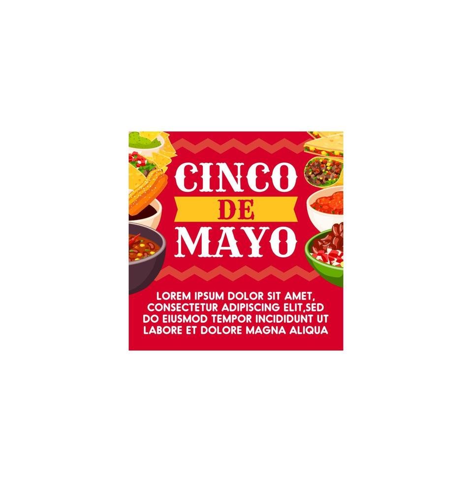 comida de celebración de vector de cinco de mayo mexicano